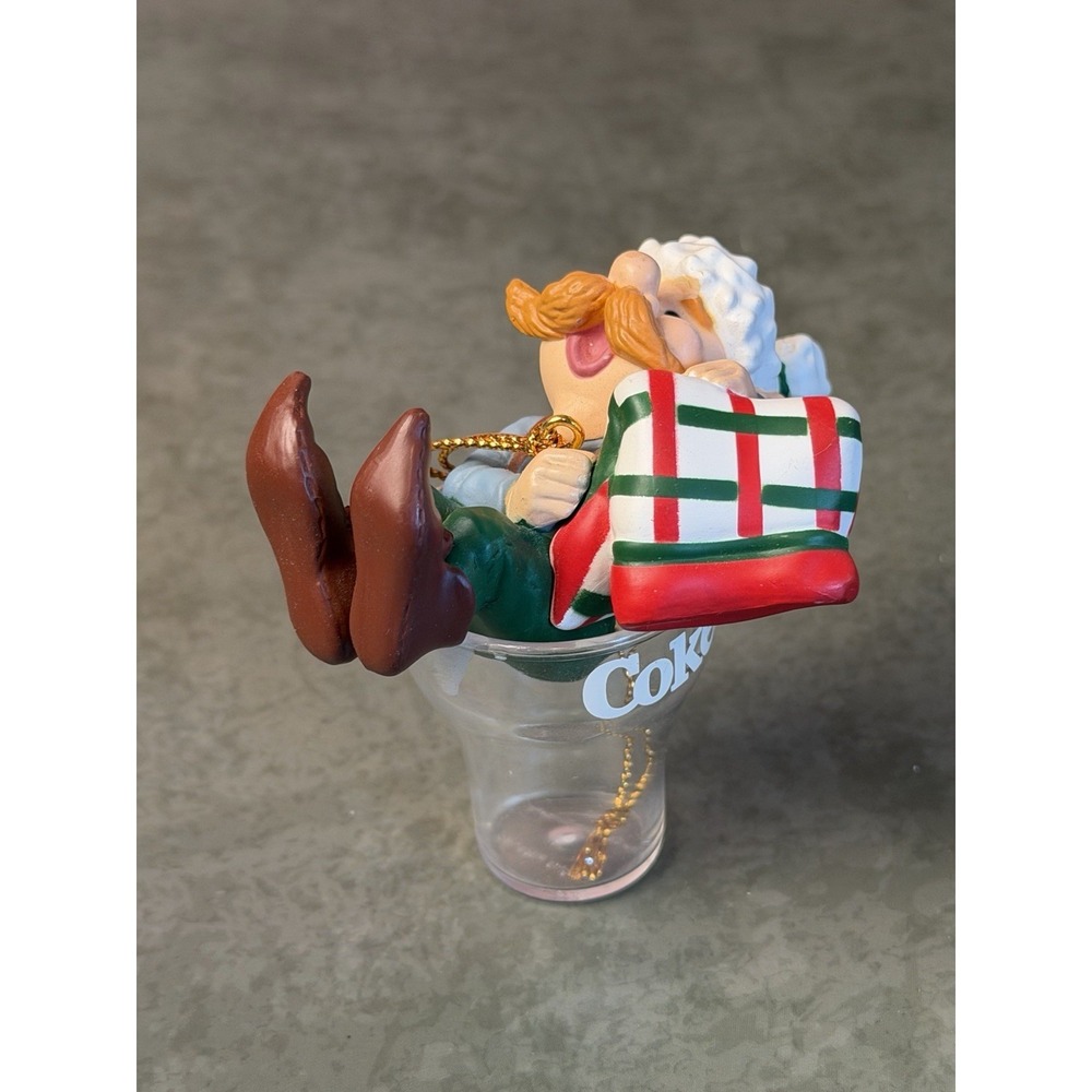 Vintage 1992 Coca-Cola Christmas Ornament Long Winter's Nap Elf 3"x2.8"x2"